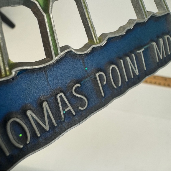 Vtg Thomas Point Maryland MD Suncatcher Retro Metal w Plastic Resin Souvenir - Picture 7 of 9